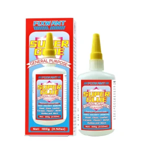 100g Thick Liquid Super Glue, Universal Premium Cyanoacrylate Adhesive for PVC, Wood, Metal, Plastic, and More
