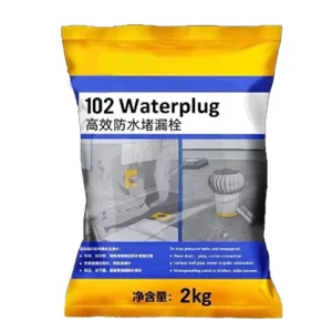 102 Waterplug Fast-Setting Waterproof Mortar for Kitchen and Bathroom Pipe and Corner Repairs Grey 2KG