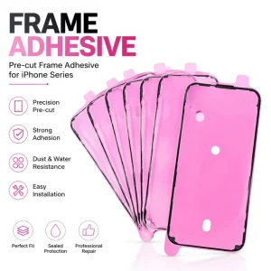 10pcs Frame Adhesive for 12, 13, 14, 15, and 16 Pro Max Screen Repair, Pre-Cut Waterproof Dustproof Replacement
