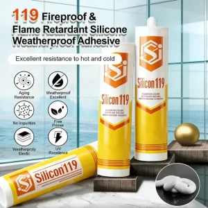 119 Fire-Retardant Neutral Silicone Sealant Weatherproof High Temperature Resistant for Construction and Packing