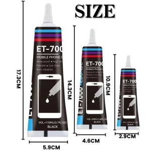 15ml T7000 Black Glue for Phone Back Glass Battery and Screen Repair Flexible Anti Vibration Adhesive