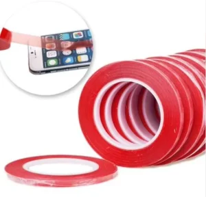 1mm 2mm 3mm 5mm 6mm 8mm 10mm Width 25m Transparent Double-Sided Adhesive Tape with Red Film for Cell Phone Repair