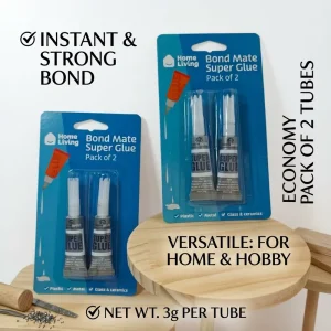 Customized 2-Piece Pack Cyanoacrylate Glue for Strong Bonding and Fast Repairs, Liquid Adhesive