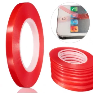 25M Red PET clear Double Side Tape Strong Sticky Adhesive for Mobile Phone Repair 2mm 3mm 6mm 10mm