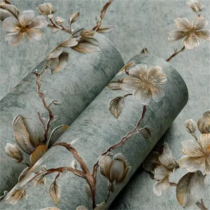 3D Embossed Peel and Stick Non-Woven Wallpaper Self-Adhesive Wall Sticker for Bedroom and Living Room