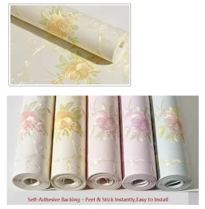 3D Stereo Self Adhesive Non Woven Wallpaper Wall Stickers for Bedroom Living Room TV Background