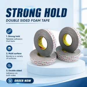3M 4936 Gray Acrylic Foam Double Sided Heat Resistant Hot Melt Adhesive 0.6mm Thickness Automobile Use Tape