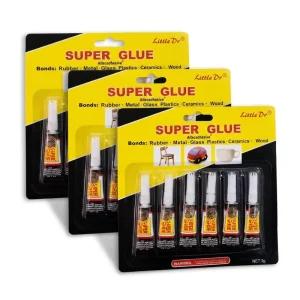 3g Fast-Drying Acrylic-Based Super Glue Adhesive Sealant Multipack for Metal, Plastic, Wood, and Ceramic Repairs