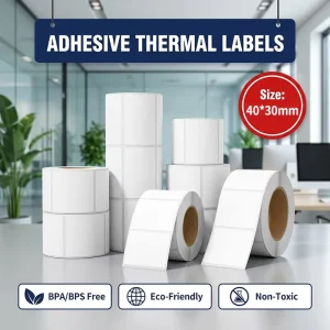 40 x 30 mm White Thermal Self-Adhesive Label Sticker for Supermarket Price Tags Manufacturer Direct