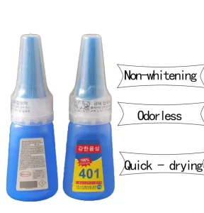 New Korean 401 20g Low-Whitening, High-Strength, Fast-Drying Universal 401 Super Glue Cyanoacrylate Adhesive for Metal, Plastic, and Wood