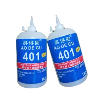 Low-Whitening 401 Cyanoacrylate Adhesive for Plastic, Metal and Wood, per Kilogram
