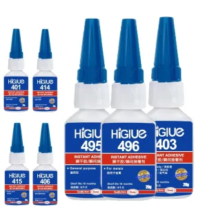 Low-Viscosity Instant Cyanoacrylate Adhesive Super Glue 401, 406, 460, 495, 496 for Metal, Rubber, Plastic, and Ceramic