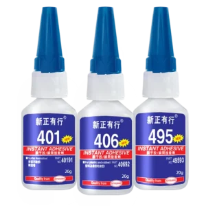 Factory Price Bulk Glue 401 406 495: 401 Medium Viscosity, 406 Low Viscosity, 495 High Strength Fast-Curing Cyanoacrylate