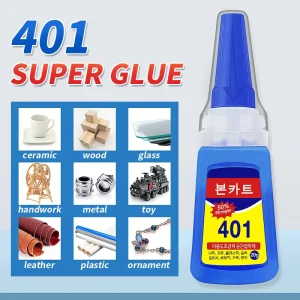 Professional 401 Nail Glue, Ultra-Fast-Drying, Hot-Selling 20 g Acrylic/Epoxy Glue, Art Squeeze Cyanoacrylate Adhesive