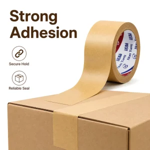72mm Hand-Tearable Self-Adhesive Kraft Paper Tape, Brown, for Carton Sealing