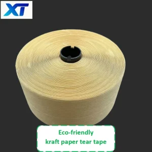 8mm Brown Kraft Paper Tear Tape Hot Melt Adhesive Single Sided Water Activated for Corrugated Box Opening Carton Sealing