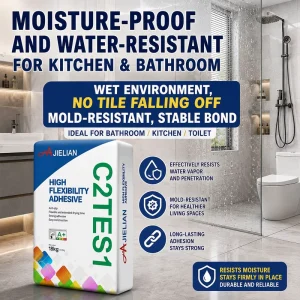 AJIELIAN High Performance No Downward Sliding OEM Grade Water Resistant Cement Tile Adhesive for Bathroom & Exterior