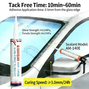 AM 140E Eco Polyurethane Adhesive Low TVOC for Automotive Glass Bonding