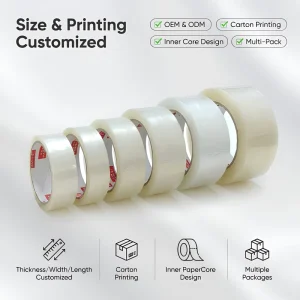 Acrylic Transparent Clear Adhesive Packing Tape BOPP Material Single Sided Hot Melt Water Activated Carton Sealing
