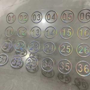 Adhesive Label Printing Waterproof Transparent Sealing PVC Trademark Logo Sticker Design Colorful UV Coating Recyclable