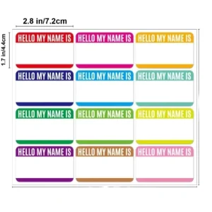 Adhesive Name Tag Label Stickers Sheets Hello My Name Is Sticker Self Adhesive Vinyl Name Tag Identification Sticker