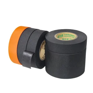 Automotive Industry PET Cloth Wiring Harness Tape Black Yellow Electrical Insulation Tape for Car Wire Harness Wrapping