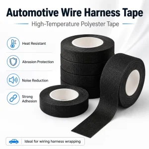 Automotive Wire Harness Tape Adhesive Sticker High Temperature Acrylic Adhesive PET Cloth Noise Reduction Flexible Wrapping for