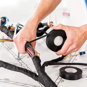 Automotive Wiring Harness Tape Black Electrical Tape Heat Resistant Flame-retardant PET Wire Harness Bundling Tape Manufacturer