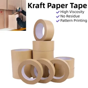 Biodegradable And Recyclable Kraft Paper Tape And Kraft Gummed Tape For Carton Sealing And Packaging