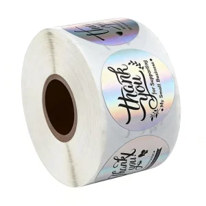 Biodegradable Self Adhesive Custom Shape Waterproof Thank You Labels & Stickers for Gift & Craft Use