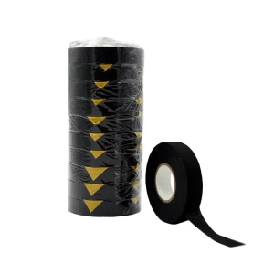 Black 19mm Reinforced Rubber Adhesive Cotton Cloth Wiring Loom Harness Insulating Tape 15m for Engine Compartment Interior Use