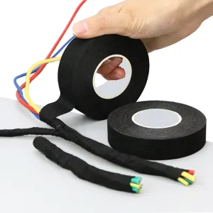 Black Adhesive Fabric Insulation Wiring Loom Cable Cloth Electrical Automotive Wire Harness Tape