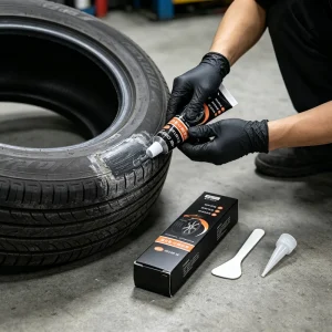 Black Flexible Rubber Cement Tire Repair Glue for Car, Motorcycle, Bicycle, and Tubeless Tires