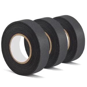 Black Heat-Resistant PET Cloth Fabric Tape 19mm x 15m Automotive Engine Cable Noise Damping Insulation Wire Bundle