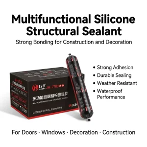 Black Multifunctional Silicone Adhesive Sealant for Decoration Project Door Window and Wall Panel Use