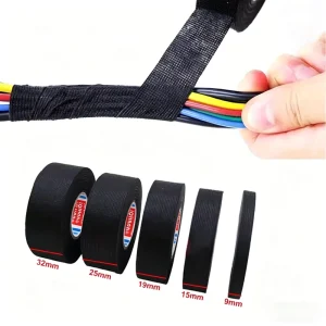 Black PET Fleece Automotive Wire Harness Tape Noise Damping High Adhesion