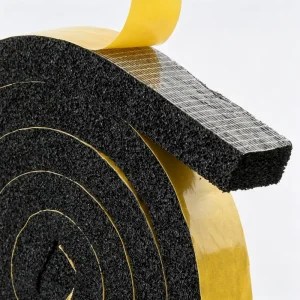 Black Soft EPDM Rubber Sponge Tape with Hot-Melt Adhesive, Single-Sided Foam Seal Strip for Car, Machinery, and Doors
