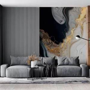 Black and White Marble Wall Self Adhesive Peel and Stick Wallpaper
