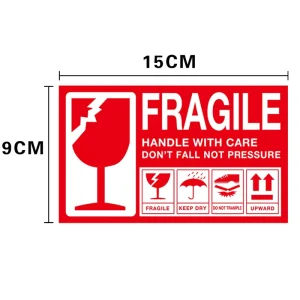 China Manufactured Waterproof Vinyl Fragile Shipping and Warning Labels