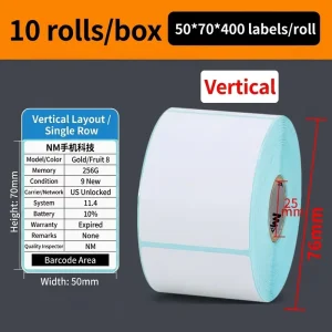 China Manufacturer Direct 50x70mm Adhesive Label Sticker Paper Thermal Self Adhesive Labels Rolls for Price Tag