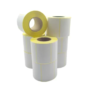 ChrisV.G Yellow Background Waterproof Thermal Self Adhesive Label Paper Custom Shape Supermarket Grocery Promotion