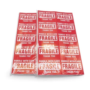 Clear Printing Full Size Fragile and Warning Label Sheets Self-Adhesive Sticker Labels