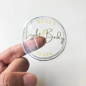 Clear Vinyl 2 3 Inch Round Business Name Stickers for Glass and Plastic Cups Custom Logo Labels