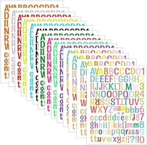 Colorful Vinyl Letter Number Stickers Self-Adhesive Mailbox Labels DIY Crafts