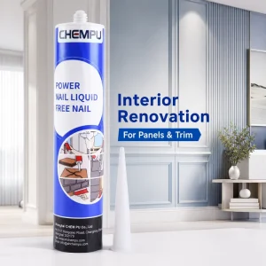 Contractor High Tack No Nail Adhesive Repair Bonding No Drilling White Wall Adhesive for Hotel Decoration Flexible Panel Glue
