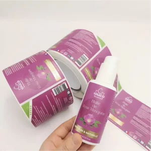Custom Adhesive Sticker Label Roll Vinyl Gold Foil Lamination Logo Printed Cosmetic Labels