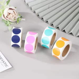 Custom Circle Seal Sticker Label Printing Paper Adhesive Vinyl Round Logo Sticker Roll for Food