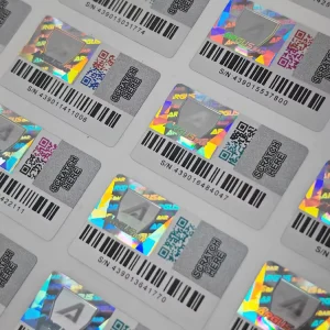 Custom Design 3d Holographic Stickers Scratch Off Label Hologram Security Stickers With Serial Numbers