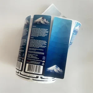 Custom Design Factory Price Both Sides Mineral Water Drink Bottle Label Adhesive Sticker Printing