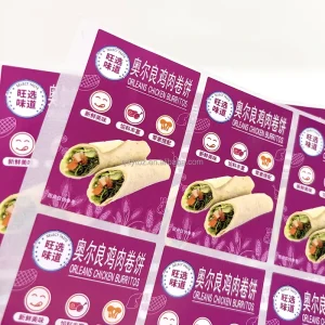 Custom Durable Waterproof Oil Proof Color Printed Synthetic Paper Labels Self Adhesive Stickers for Food Packaging Bags